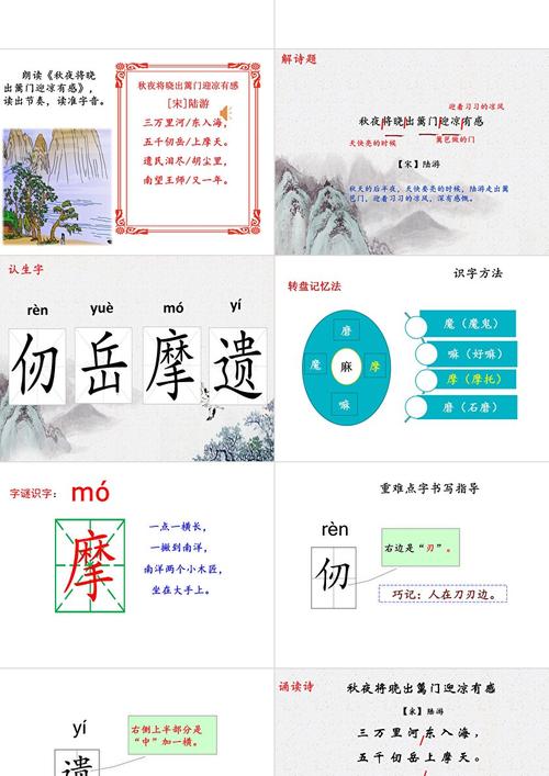 五下古诗词三首PPT课件有哪些重点?