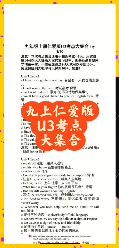 仁爱英语九年级上册Unit3重点难点是什么?