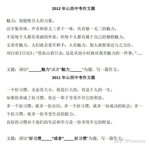 2025山西中考作文范文
