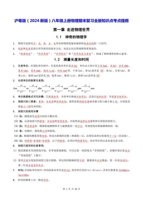 八年级上册物理知识点归纳总结有哪些？