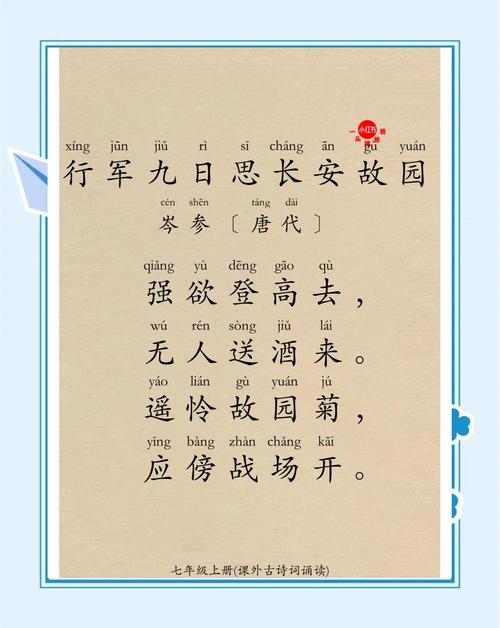 七年级语文上册课外古诗词有哪些？