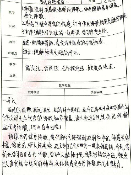 七年级古诗四首教学设计如何突出学生主体性？