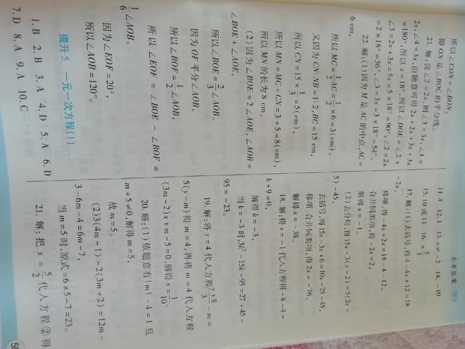 七年级上册数学人教版答案哪里能找到？