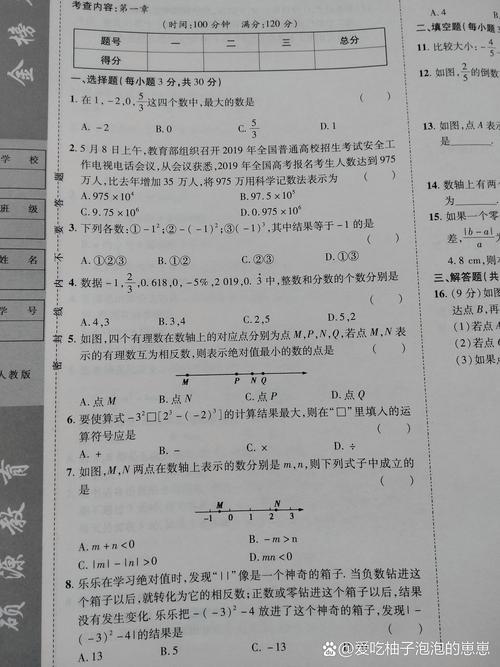 七年级上册数学第一单元测试题重点难点有哪些？