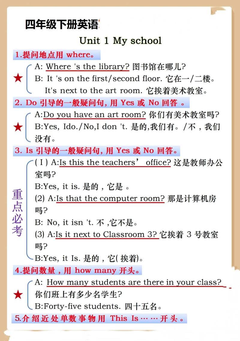 七年级下册英语第一单元核心知识点有哪些?