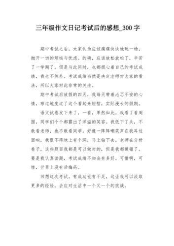 考试过后作文300字,写了什么?