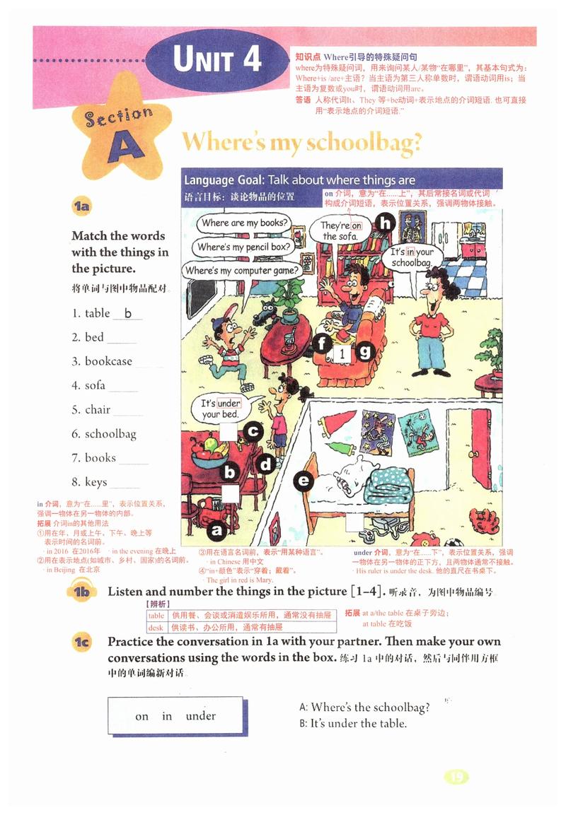 人教版英语七年级Unit4