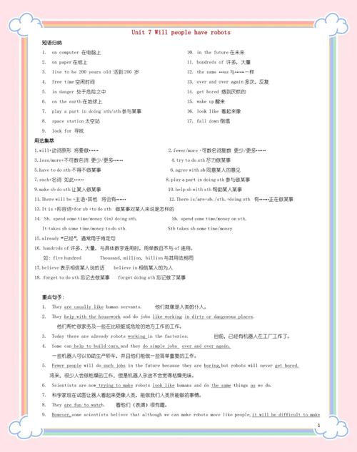 八年级英语Unit7知识点有哪些核心考点？