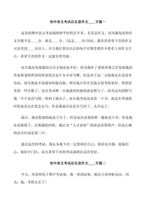 中考总结的作文600字