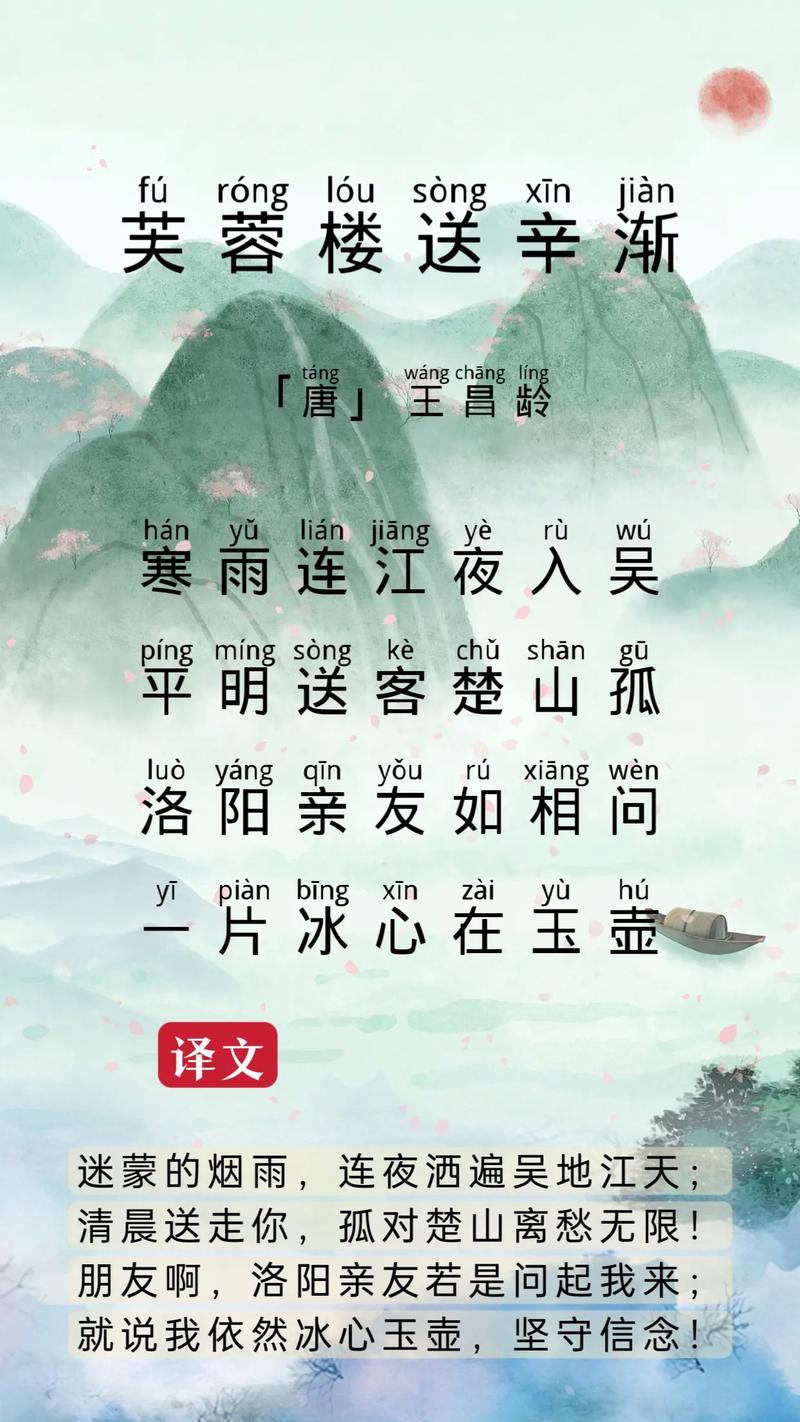 芙蓉楼送辛渐的古诗两首