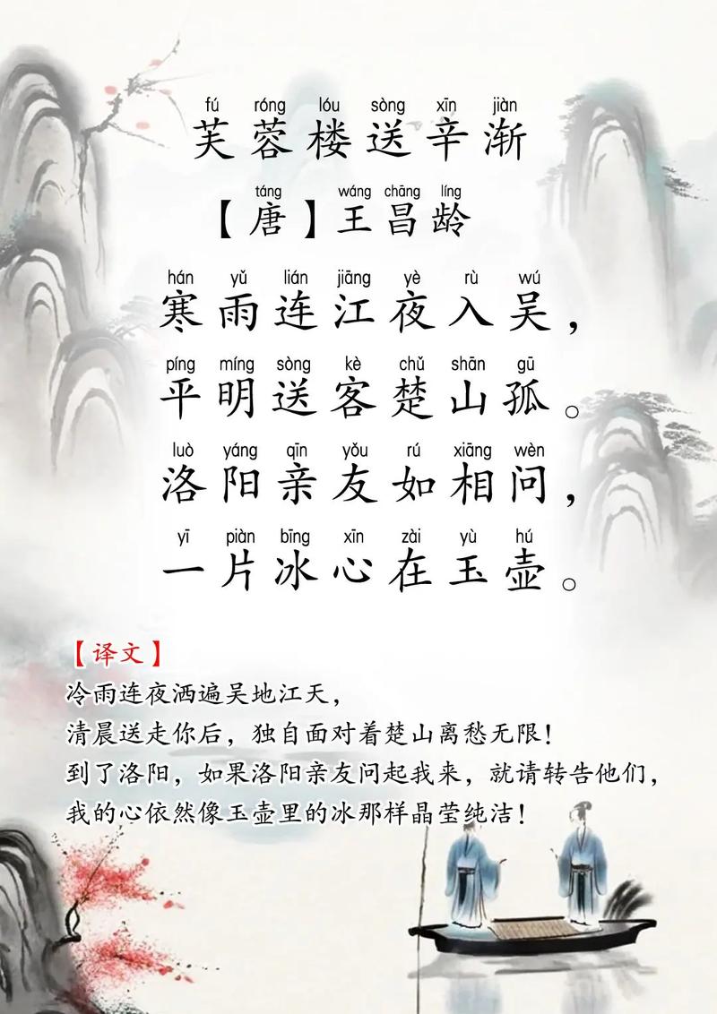 芙蓉楼送辛渐的古诗两首