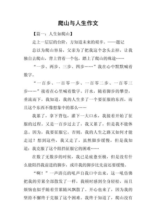 人生如登山作文600字
