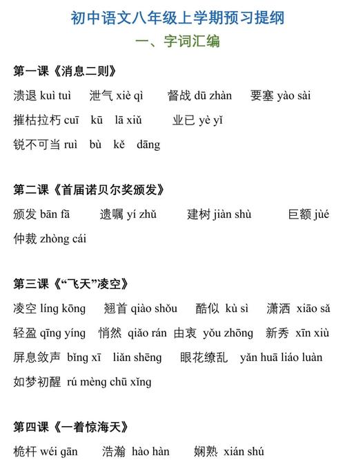 人教版八年级上册语文知识点有哪些重点?
