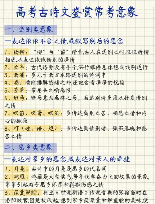 初中古诗意象顺口溜,怎么记更有效?