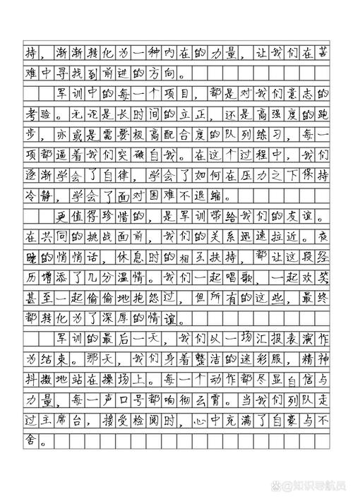 初二军训600字作文写什么内容?