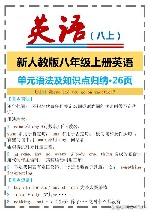人教版八年级上册英语提纲重点难点有哪些?
