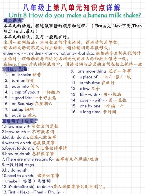 人教版八年级上册英语语法重点有哪些？