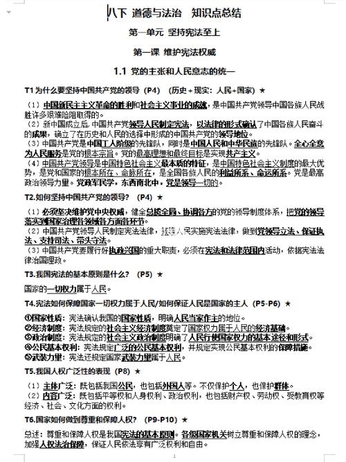 思想品德八年级下册知识点