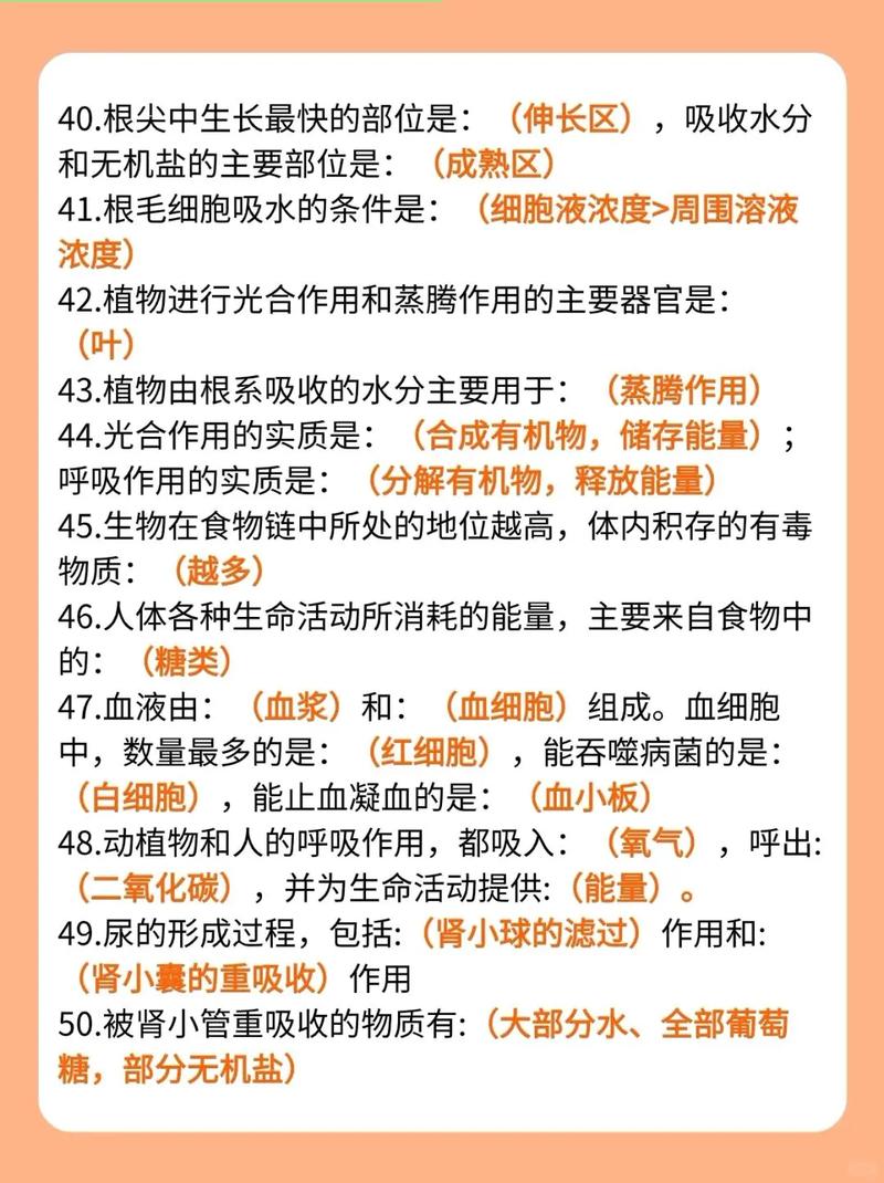 初一生物知识点有哪些重点？
