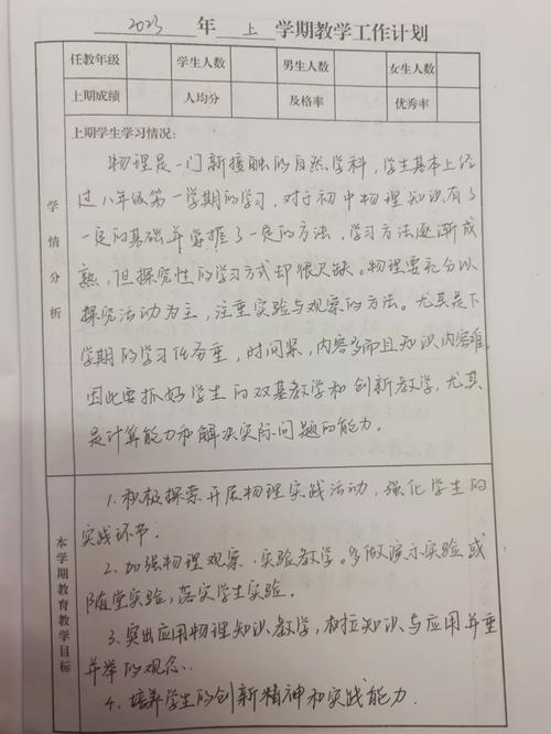 八年级下物理教学计划如何高效落实?