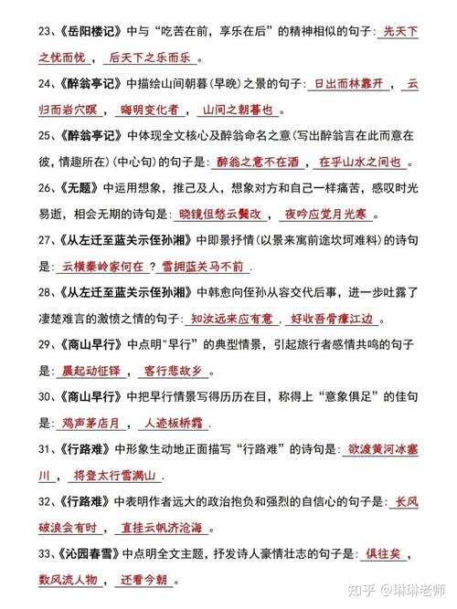 初三上语文期末古诗默写，哪些是重点？