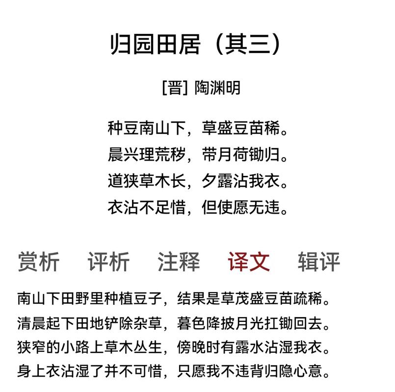 归园田居其三如何体现陶渊明的归隐情怀?