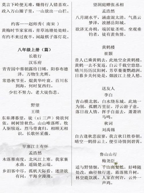 中考语文必背古诗文答案哪里找?