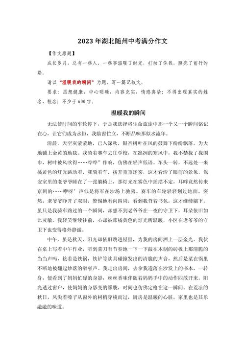 中考满分作文的瞬间,如何炼成?