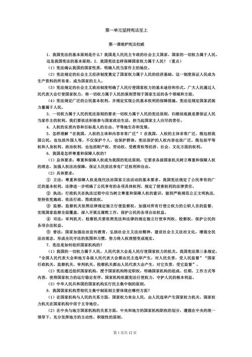 八年级下册政治知识点有哪些核心考点？