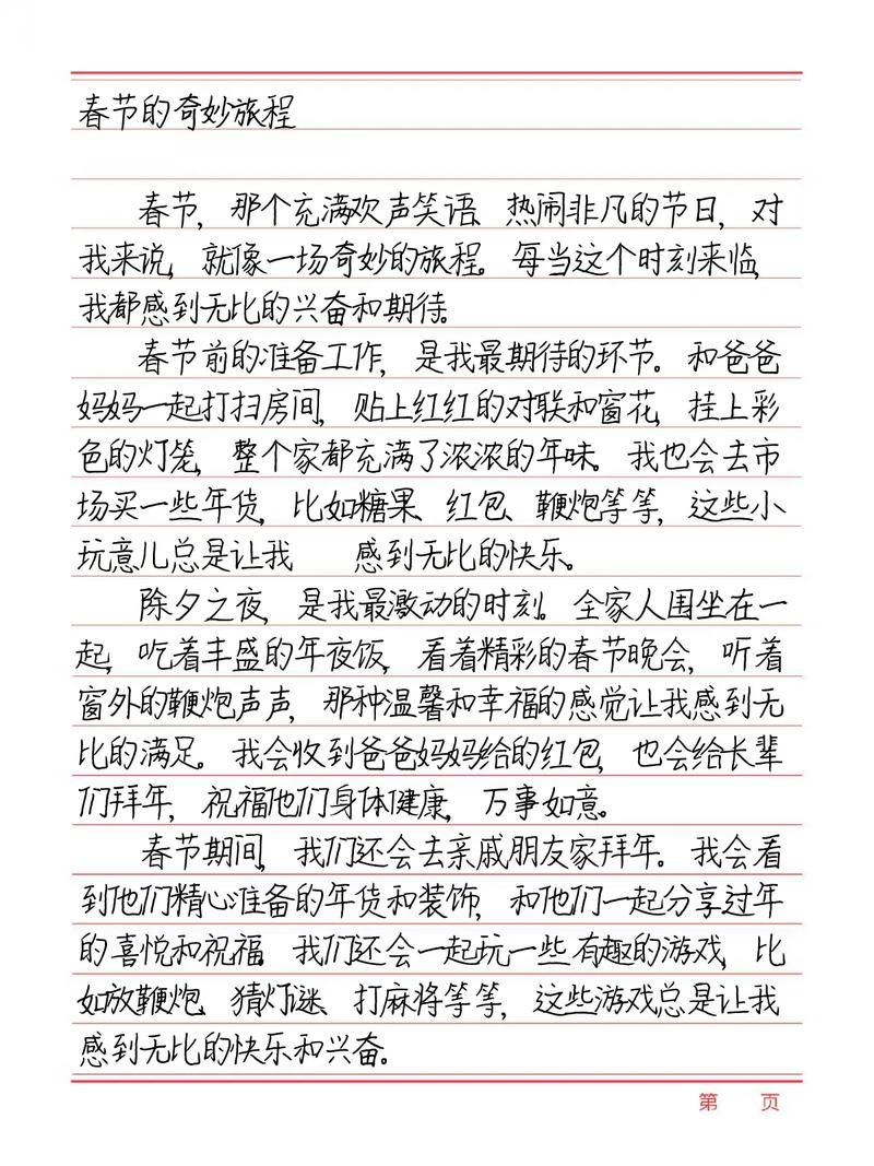 我的春节作文500字能写出多少真实年味？