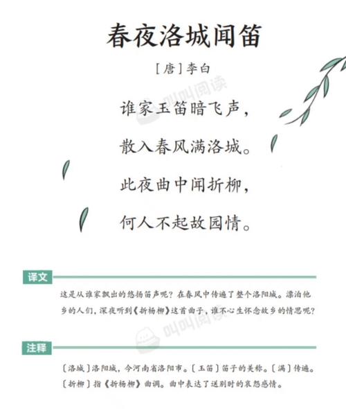 春夜洛城闻笛古诗视频藏着怎样的思乡情?
