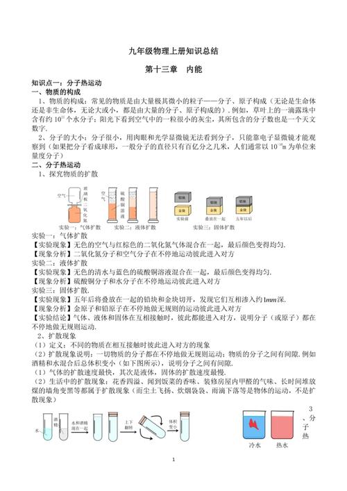 九年级物理知识点总结，核心考点有哪些？