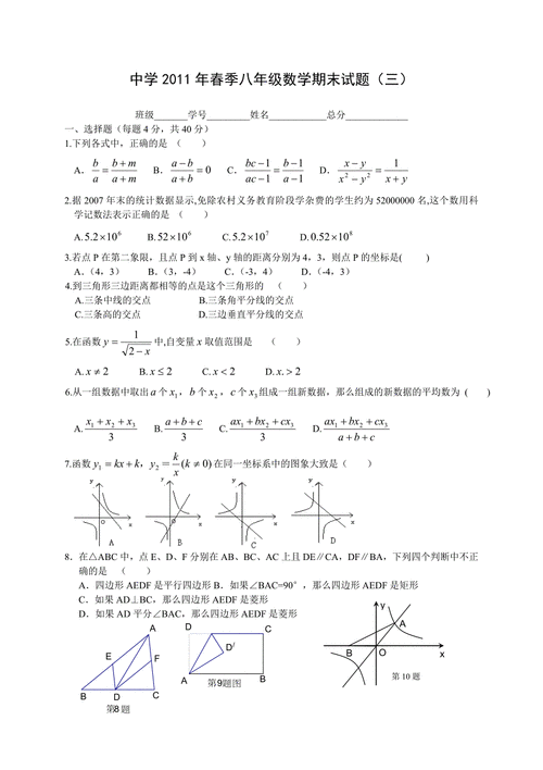 八年级下册数学期末卷重点难点解析？