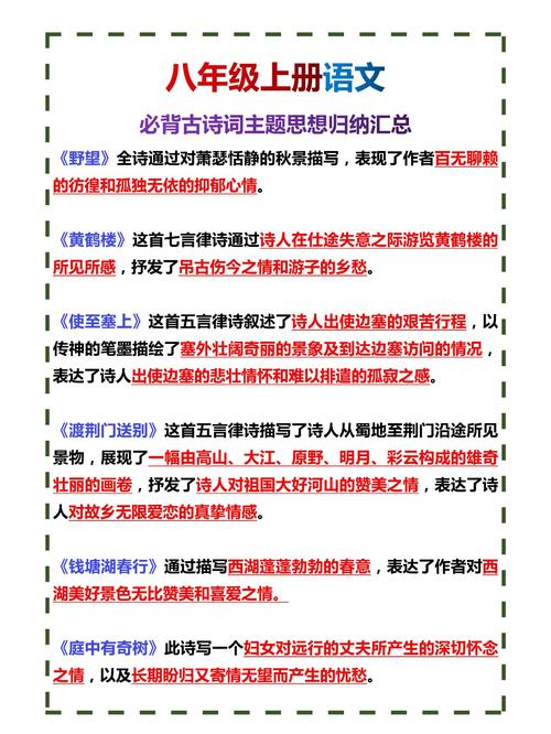 八上语文期末古诗词赏析重点难点有哪些?