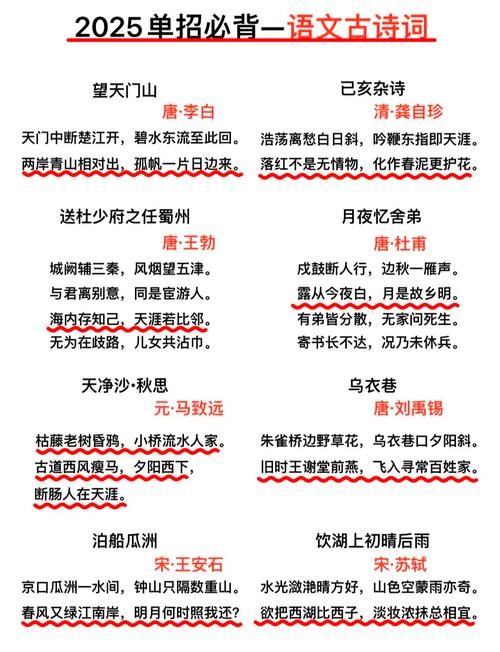 哪30首古诗是语文择校最容易考的？