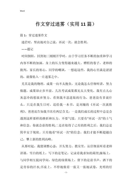 迷雾中如何穿行？作文600字的答案何在？
