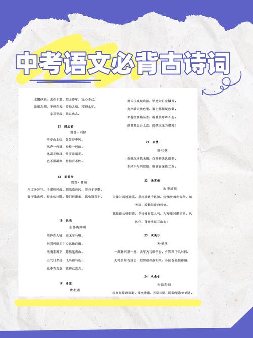 沈阳中考必考古诗文目录有哪些篇目？