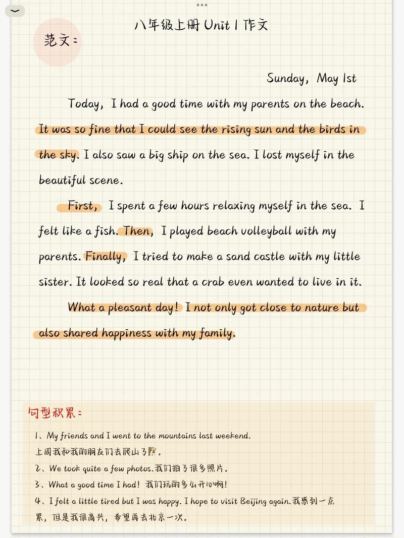 人教版英语八年级作文