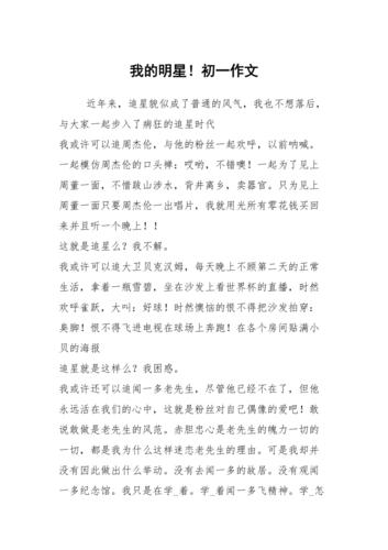 我心中的明星是谁？