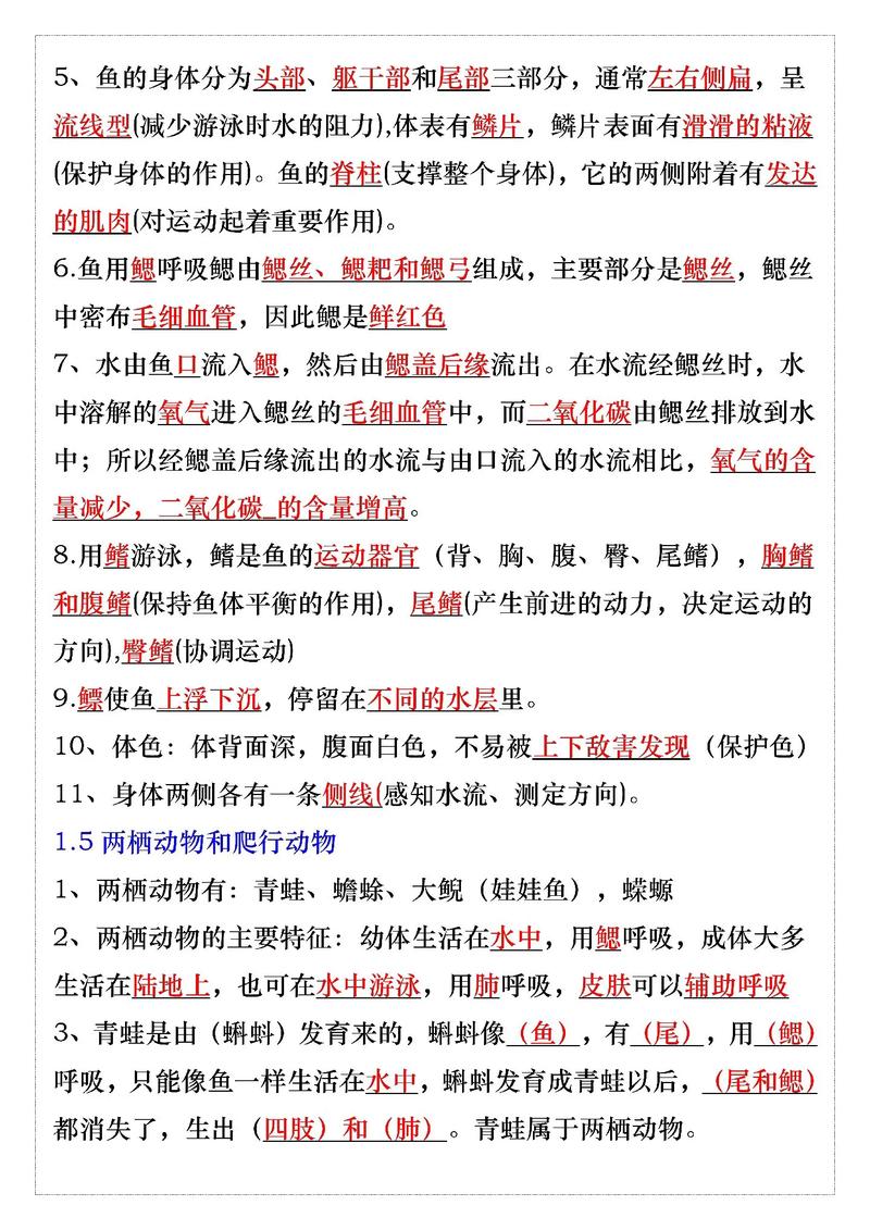 八年级上册生物知识点有哪些核心考点？