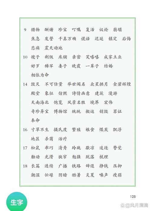 五年级上册语文字词复习重点有哪些？