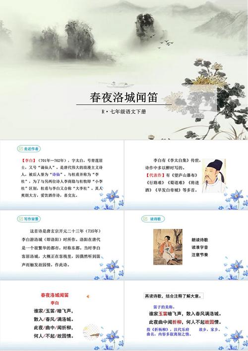 人教版七下古诗词PPT如何高效制作？