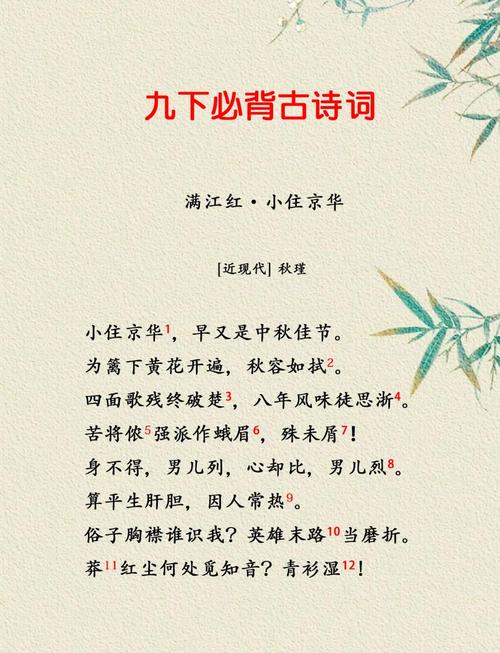 九下语文人教版古诗词有哪些重点篇目?