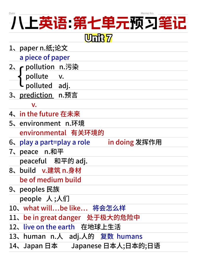 八上英语七单元重点是什么？