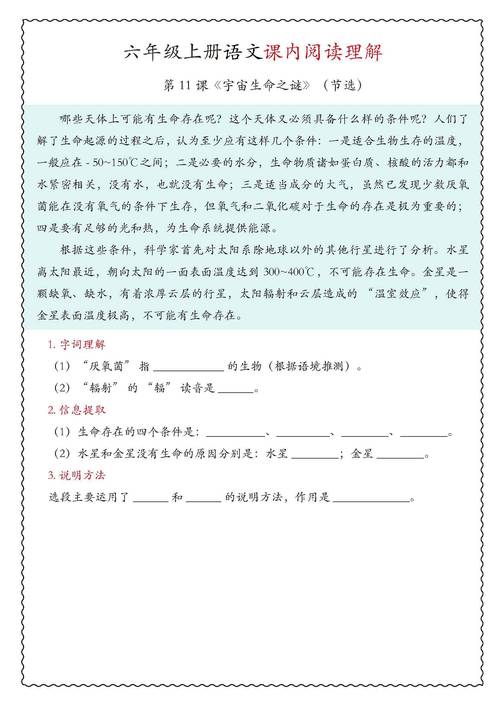 感恩六年级阅读答案核心考点是什么？
