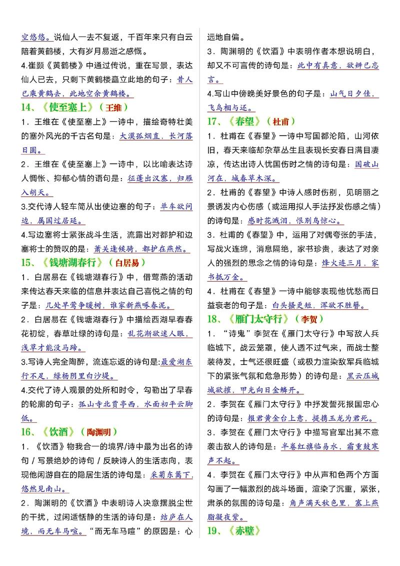 2025初中古诗文解析重点是什么？