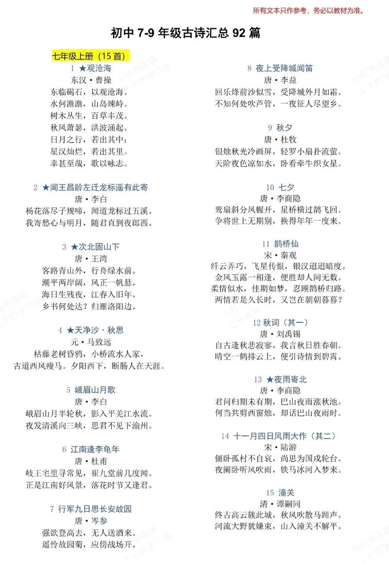 2025中考语文古诗诗