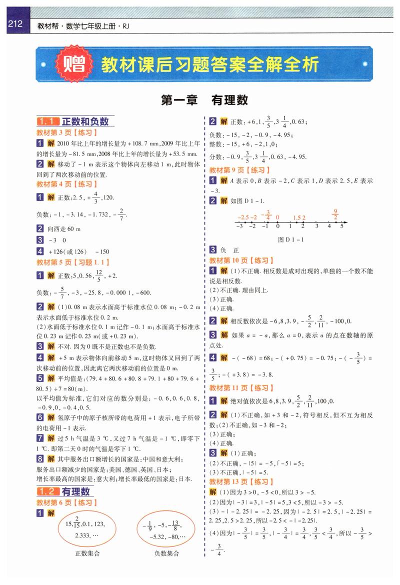 七年级数学上册习题答案在哪里找？