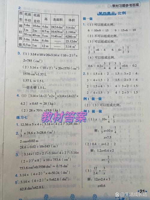 六年级下册全练数学答案哪里有？