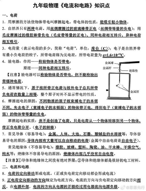 苏教版九年级物理知识点有哪些核心考点？